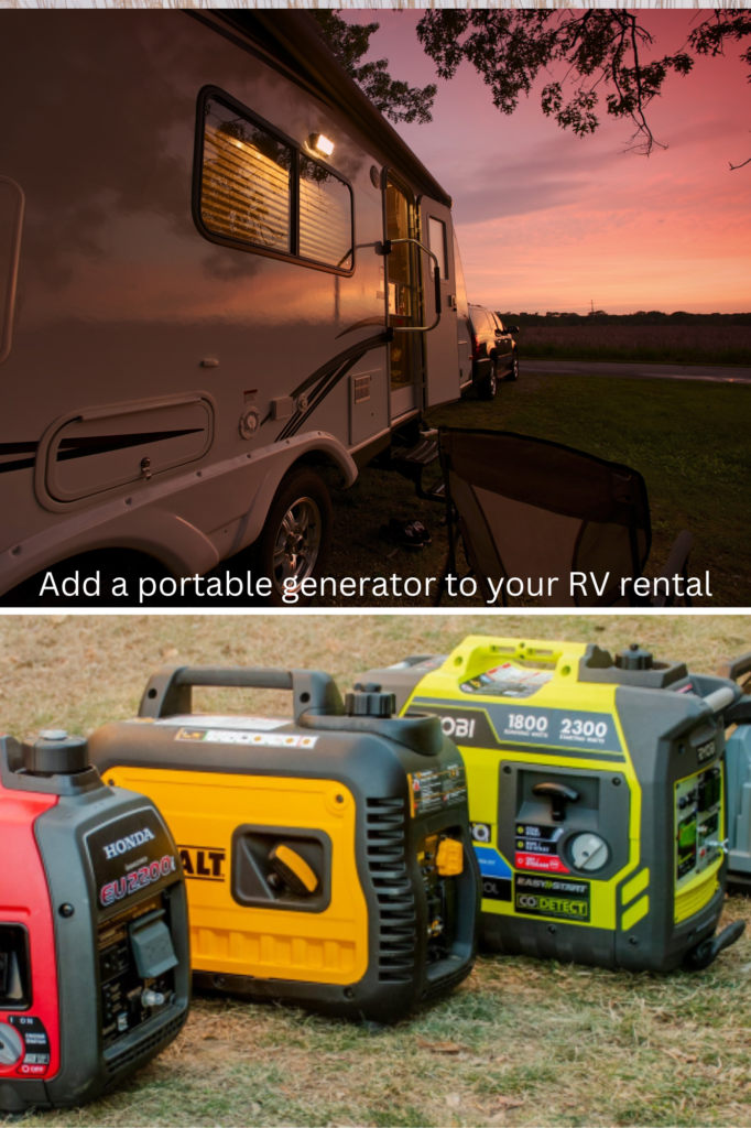 Add a portable generator to your travel trailer rental